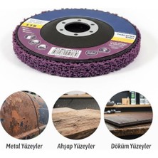 aklow akyoleticaret Mor 115 mm Parlatma Diski, Döküm Metal ve Ahşap Yüzeyler Için Pas ve Boya Sökücü Flap Disk