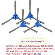 Şanal Lin Grup 11S, Robovac 25C,G30 Hybrid, ile ile Uyumlu G10 G20 Hybrid 30C 15C 4 Adet Yan Fırça
