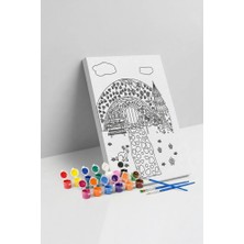Tabdiko Masal Evi Desenli Mandala Tuval Boyama Seti 40X50 cm
