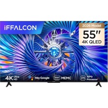 aklow akyoleticaret 55U65A Pro 55 Inç Akıllı Tv 4K QLED Renkli Quantum Crystal Hdr 10+ Gaming Google Tv, Dolby Vision Atmos, Dts Virtual X, Memc, Game Master (2026 Modeli) [enerji Sınıfı F]