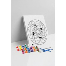 Tabdiko Uğur Böceği Desenli Mandala Tuval Boyama Seti 40X50 cm