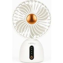 aklow akyoleticaret 360 ° Ayarlanabilir Gövde Vantilatör, HP-F07 USB Şarjlı Sessiz Masaüstü Mini Fan