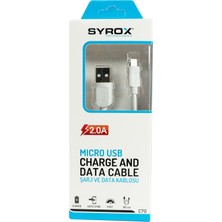 Şanal Syrox C70 2.0 Mah S6/s7 1.2 mt Mikro Kablo, Beyaz
