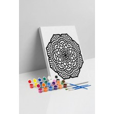 Tabdiko Kalın Çizgili Mandala Tuval Boyama Seti 40X50 cm