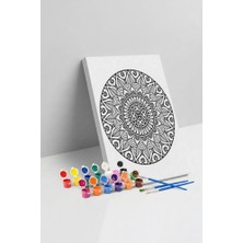 Tabdiko Oval Çiçek Mandala Tuval Boyama Seti 40X50 cm