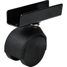 aklow akyoleticaret Hts 434 U Tablalı Dönerli Mobilya Tekerleği, 40 Mm, 22X75 mm Tabla, 51 mm Yükseklik, 20 kg Taşıma Kapasiteli, Pp Plastik, 4 Adet