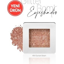aklow akyoleticaret Mücevher Parlaklığında Yoğun Pigmentli Tekli Far Glitter Bomb Eyeshadow 04 Sunset Gleam