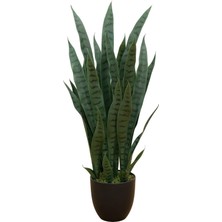 Şanal Nearly Natural, Green 4855 Sansevieria Bitki Saksısı, 88,9 Cm, Siyah