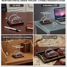 aklow akyoleticaret Newton Sarkacı; Metal Denge Topları, Ahşap Taban, Masaüstü Dekor ve Fizik Deneyi