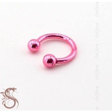 aklow akyoleticaret Parlak Pembe Top Uçlu Yarım Halka Kaş Piercing P386
