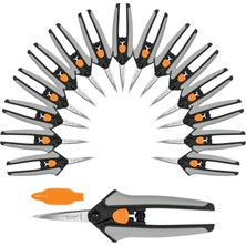 Şanal Fiskars 15 Adet Mikro Uçlu Budama Snip Seti, Hassas Paslanmaz Çelik Bıçaklar, Deadheading Için Softgrip Kolları, Küçük Bitkileri Kırpma ve Şekillendirme