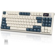 aklow akyoleticaret Anahtar, RK86 Kablosuz Mekanik Klavye, Gaming Klavye Conta Montajlı, 3 Mod (2.4ghz/bluetooth/type C) Apex Pro Tkl Rgb 75% Oyuncu Klavyesi, Tft Renkli Ekran, Topuz, Hot Swappable Doğrusal