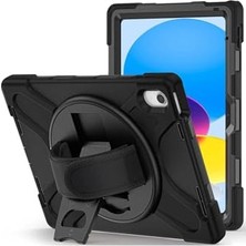aklow akyoleticaret Apple iPad 10. Nesil 10.9 2022 ile Uyumlu Tank Kılıf, Omuz Askılı, 360 Dönen Standlı, Tam Koruma Zırh Kapak
