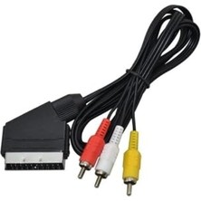 aklow akyoleticaret Scart-Rca Televizyon Uydu Video Kablosu, Kırmızı Sarı Beyaz