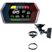 aklow akyoleticaret Obd + Obd 2 + Gps Çift Modlu Araç Hud LCD Ekranlı Akıllı Gösterge ve Arıza Tespit Cihazı Oto Kokusu Hediye