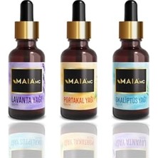 aklow akyoleticaret Lavanta & Portakal & Okaliptüs 3'lü Bakım Yağı Seti 20 ml