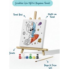 Tabdiko Uzay Tavşanı Boyama Tuvali – Şövaleli Boya Seti 20X20