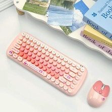 Mofii Mofıı Candy Kablosuz Klavye ve Mouse Seti, 2.4 Ghz, 84 Tuşlu Kompakt Klavye, Retro Yuvarlak Tuşlar, Sevimli Tasarım, Turuncu Renkli