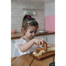aklow akyoleticaret Ahşap Çocuk Bıçağı ve Özel Kesme Tahtası Seti, Montessori