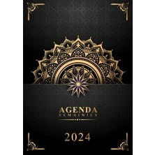 aklow akyoleticaret 2024 Ajandası: 2 Sayfada 1 Haftalık Planlayıcı, 12 Ay Ocak-Aralık, Büyük A4 Format, Mandala Desenli Kapak