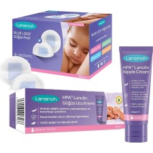 aklow akyoleticaret Hpa Lanolin Göğüs Ucu Kremi 40 ml + Blue Lock Göğüs Pedi 100 Adet Seti