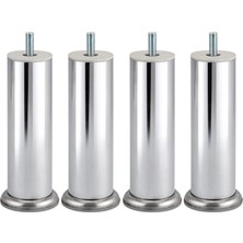 aklow akyoleticaret Kanepe Ayak Tv Ünite Civatalı Ayakları Gümüş 4 Adet Metal 15 cm M8 Krom Mobilya Ayağı Modern Koltuk