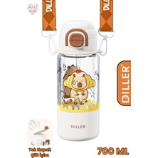 Şanal Dıller 700 ml Pipetli & Rahat Içim Çift Kullanım Tritan Su Matarası Askılı Bardaklı Suluk D2560