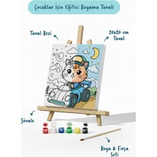 Tabdiko Sevimli Yarışçı Boyama Tuvali – Şövaleli Boya Seti 20X20
