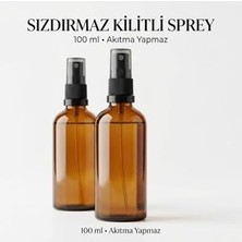 aklow akyoleticaret 2 Adet Siyah Sızdırmaz Sprey Başlıklı Amber Cam Şişe 100 Ml, Yeniden Doldurulabilir Seyahat Şişesi