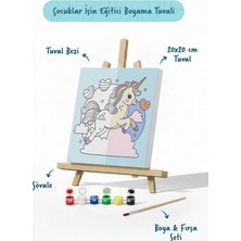 Tabdiko Sihirli Unicorn Boyama Tuvali – Şövaleli Boya Seti 20X20