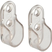 Şanal BADEM10 Askı Flanşı Oval Dolap Elbise Askı Asma Aparatı Plastik Aparat 45 mm (2 Adet)