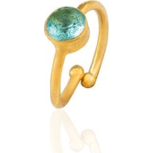 aklow akyoleticaret Kadir Jewellery 22 Ayar Altın Kaplama Zirkon Taşlı Ayarlanabilir Kadın Minimal Yüzük