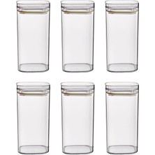 Şanal Promosyonca 6'lı Plastik Baharatlık Seti Vakum Kapaklı, 6X13 cm