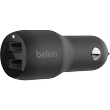 aklow akyoleticaret Çift Bağlantı Noktalı 24 W Araç Şarjı, iPhone ve Android Uyumlu, Siyah, CCB001BTBK