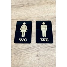 aklow akyoleticaret Dekoratif Wc Yönlendirme Tabelası, Kadın ve Erkek, 2'li