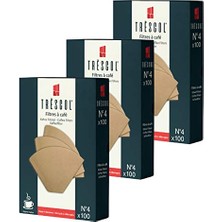 aklow akyoleticaret Kahve Filtresi 4 Numara (Büyük Boy) Naturel Kağıt 3X100 300'LÜ Paket
