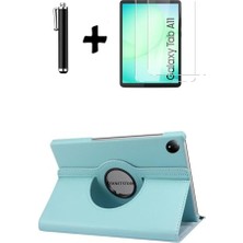 aklow akyoleticaret Kılıf; Samsung Galaxy Tab A11 8.7 2025 ile Uyumlu, Ekran Koruyucu, Kalem Seti, 360 Dönebilen, Mavi