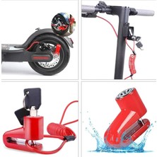 aklow akyoleticaret E-Scooter ve Motosiklet Için Disk Fren Kilidi Güvenlik Kilidi | Hatırlatma Kablosu Dahil; Kilit Çantası Dahil, Su Geçirmez Tasarım, 2 Anahtar ile Gelir, Scooter Uyumlu
