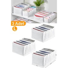 Şanal Serstil 3 Adet - Large 8 Gözlü Çekmece Içi Düzenleyici Organizer 27 x 35 x 17 Gri