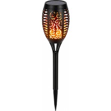 Şanal Busstier LED Alev Efektli Solar Lamba Dekoratif Bahçe Aydınlatma Meşale Güneş Enerjili Dış Mekan Teras Çim Yol Aydınlatması Sarı Işık Bahçe Dekor Lambası