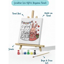 Tabdiko Çocuklar Için Eğitici Boyama Seti Tavşan ve Kedicik (Şövaleli)