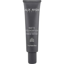aklow akyoleticaret 411 Deep Beige E Vitamini Içeren Uzun Süre Kalıcı Mat Fondöten