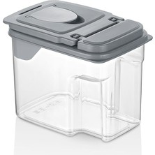 Şanal Bakliyat Erzak Saklama Kabı Çay Çekirdek Kahve Saklama Kabı 1800 ml Gri