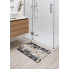 Şanal Modern Desnli Banyo Mutfak Oda Balkon Paspası 40X70CM Kaymaz Taban Dikişli Kenar