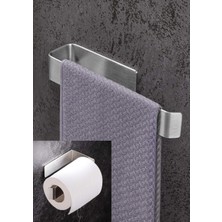 Şanal Deltahome Paslanmaz Çelik Havluluk ve Tuvalet Kağıdı Askısı Set Inox Kendinden Yapışkanlı Anında Kolay Montaj Vida Yok!