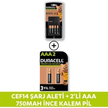 Şanal Duracell Cef 14 Şarj Aleti ve Şarj Edilebilir Aaa 750MAH 2 Pil