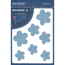 aklow akyoleticaret Ütü ile Yapışan Kot Arma Patch Kot Yaması, Denim Jeans Onarım & Dekoratif Amaçlı Çiçek (Buz Mavi)