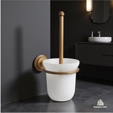 aklow akyoleticaret Isaoğlu Yapı Antik Gold Tuvalet Fırçası, Etejerli, Paslanmaz Çelik, Beyaz