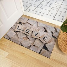 Şanal Monnhein Kapı Önü Paspası - Modern ve Şık Kapı Paspası | Ev, Ofis ve Dış Mekân Kullanımı Için (Love Tiles) 45X65