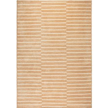 Bej Renk Çizgi Desenli Şönil Halı Kilim 120 x 180 cm